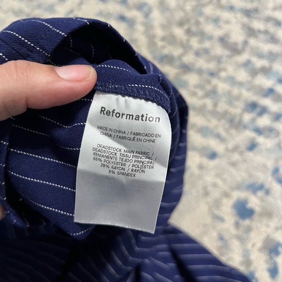 Reformation pin stripe pull on wide leg pant trouser size 12 - Picture 7 of 7